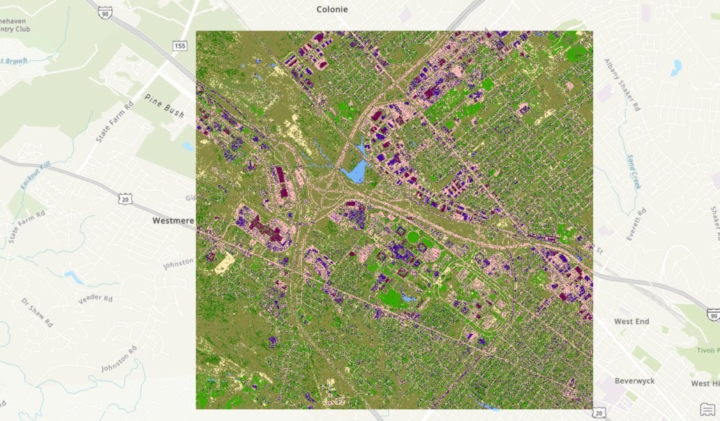 Supervised land cover classification of the Albany and Colonie area
